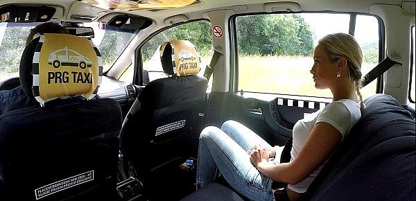  Czech Blonde Rides Taxi Driver in the Backseat